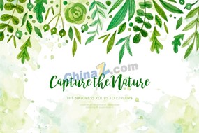 绿色小清新春天背景矢量素材